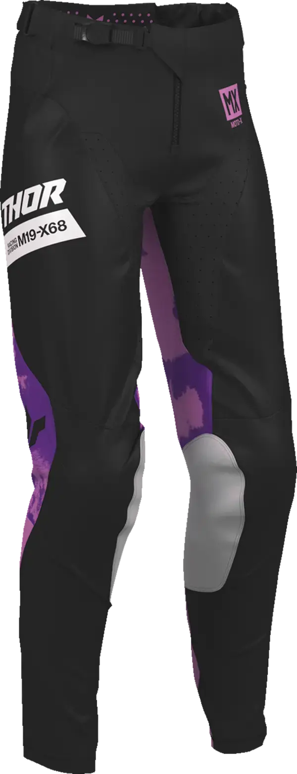 Thor Launchmode Bleach Ladies MX Textile Trouser Black / Purple / White - FREE UK Shipping, FREE 365 Day Returns | Moto Central