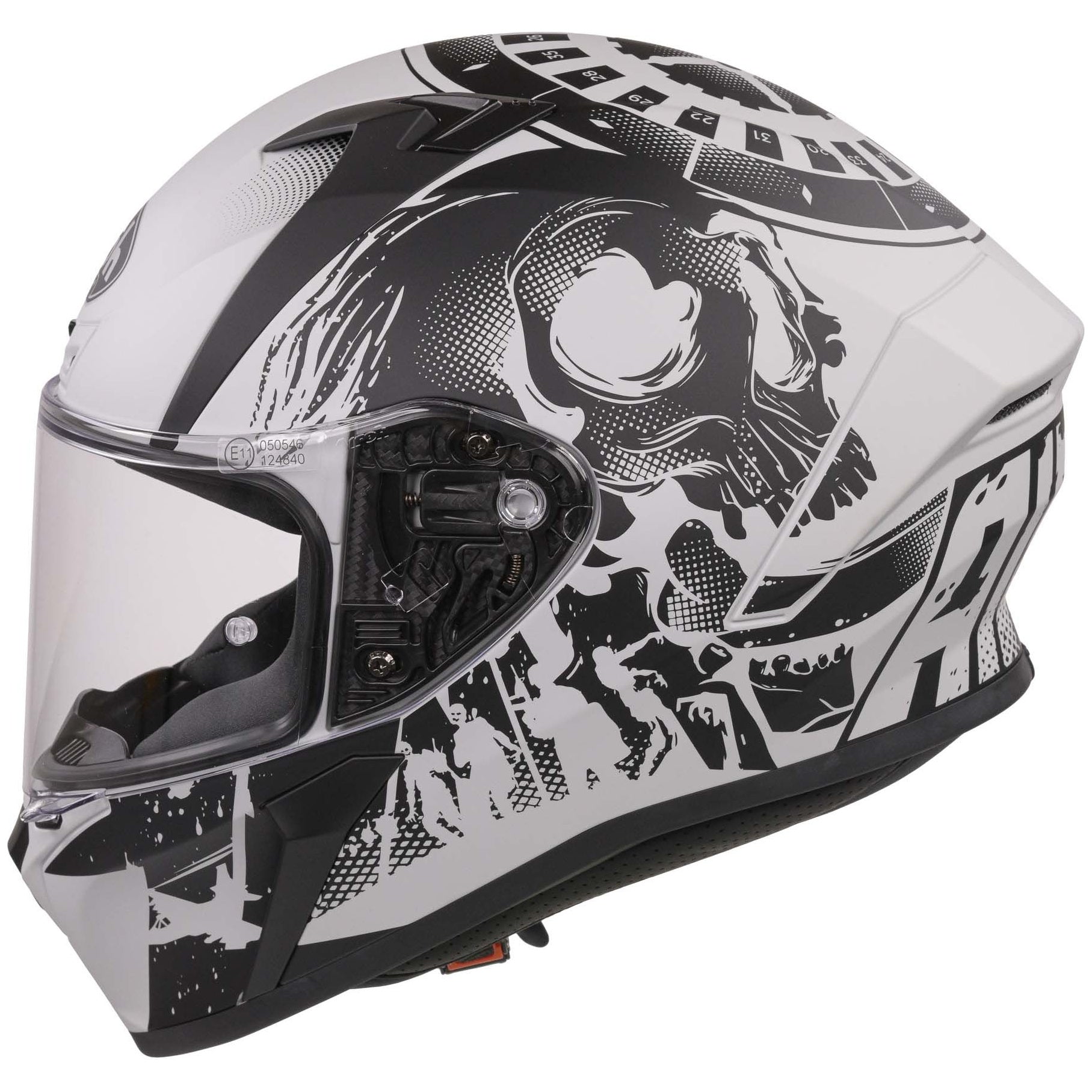 Airoh Valor Akuna Grey / Matt Black full-face motorcycle helmet, right-side view