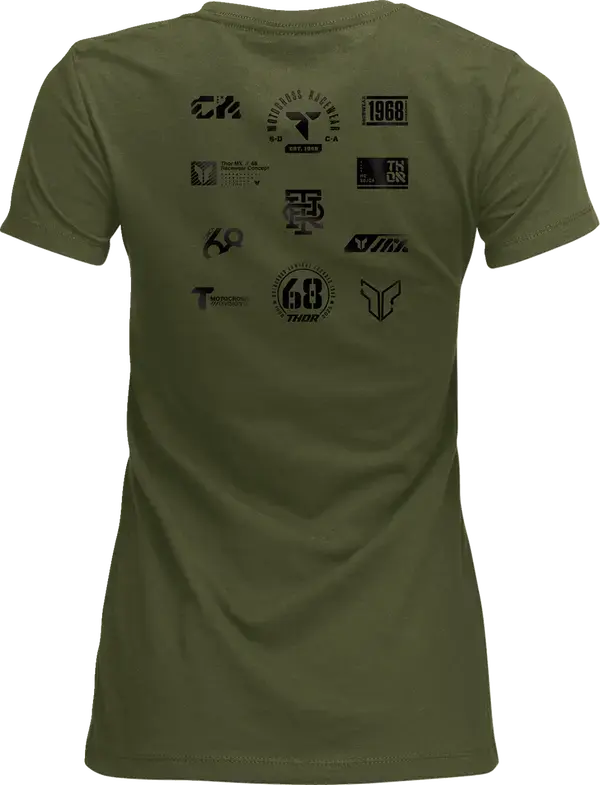Thor Patched Up Ladies T-Shirt Military Green - FREE UK Shipping, FREE 365 Day Returns | Moto Central