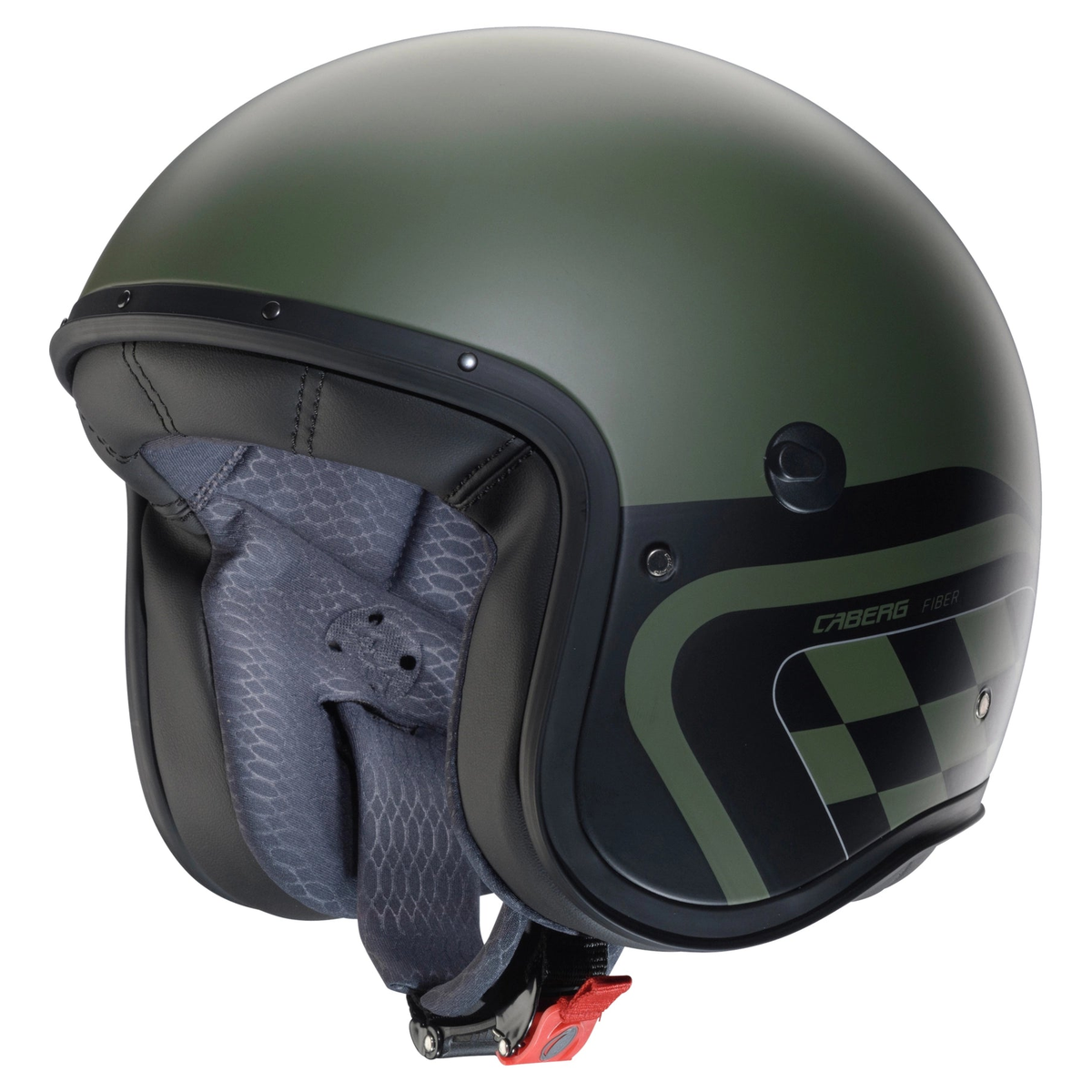 Caberg Freeride X Daytona Matt Military Green Black Silver open-face helmet front-left view