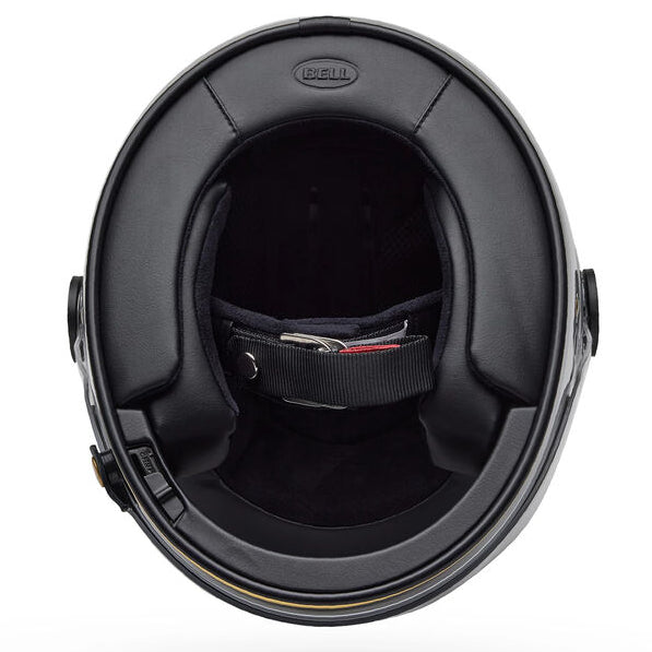 Bell Bullitt GT Carbon RSD Temple ECE 22.06 Gloss Black / Silver full-face motorcycle helmet, interior view