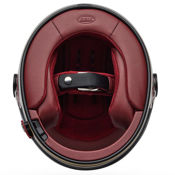 Bell Bullitt GT Carbon TT ECE 22.06 Gloss Red / Gold full-face motorcycle helmet, interior lining view
