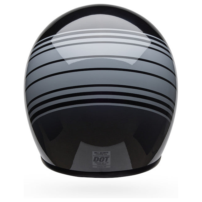 Bell Custom 500 Edge ECE 22.06 Gloss Metallic Black / Grey open-face motorcycle helmet, rear view