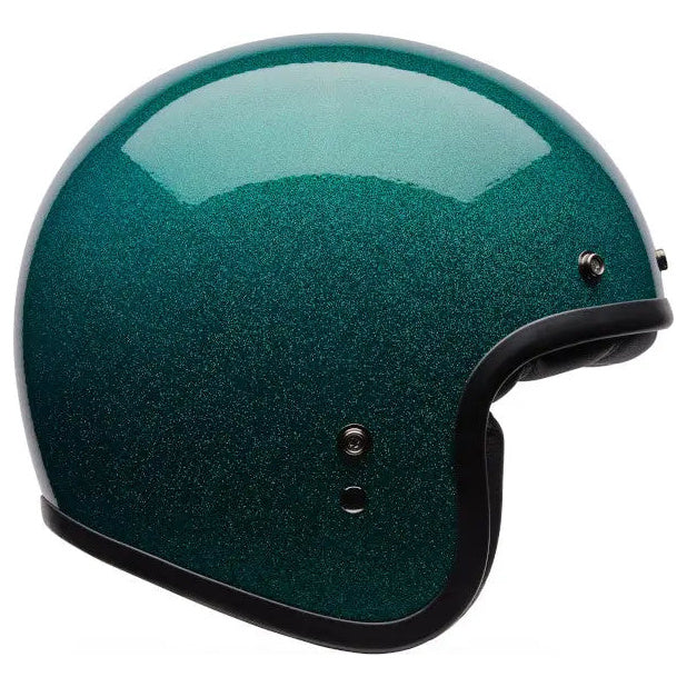 Bell Custom 500 Flake ECE 22.06 Emerald open-face motorcycle helmet, left-side view