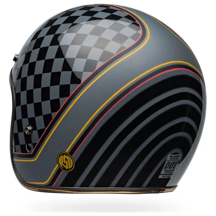 Bell Custom 500 RSD Wreakers ECE 22.06 Black / Gold open-face motorcycle helmet, right rear three-quarter view