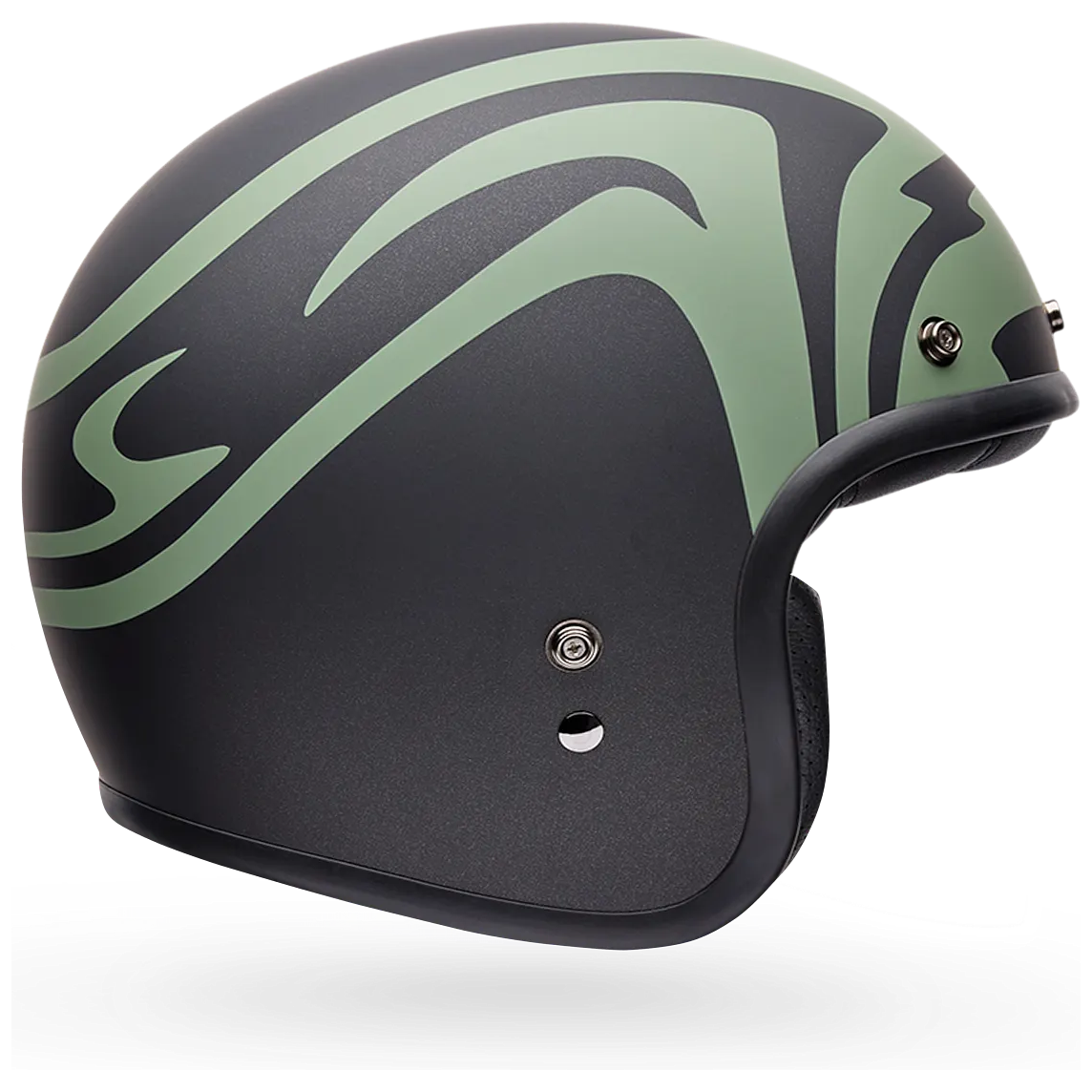 Bell Custom 500 Slap ECE 22.06 Black open-face motorcycle helmet, side profile view
