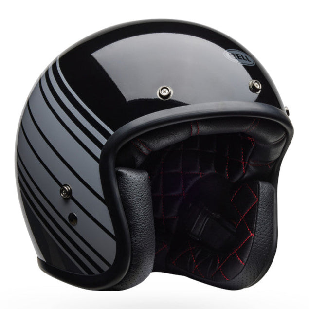 Bell Custom 500 Edge ECE 22.06 Gloss Metallic Black / Grey  - FREE UK Shipping, FREE 365 Day Returns | Moto Central