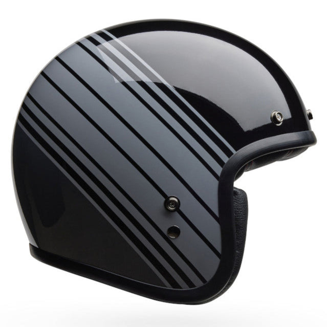 Bell Custom 500 Edge ECE 22.06 Gloss Metallic Black / Grey  - FREE UK Shipping, FREE 365 Day Returns | Moto Central