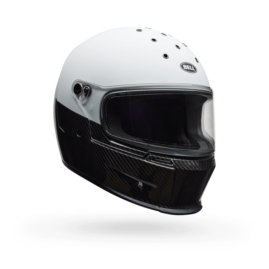 Bell Eliminator Carbon M/G Diverge ECE White / Black - FREE UK Delivery, FREE 365 Day Returns | Moto Central