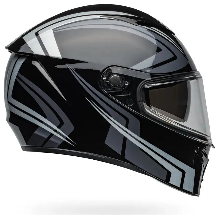 Bell Lithium Jetstream ECE 22.06 Black / Silver full-face motorcycle helmet, left side profile view