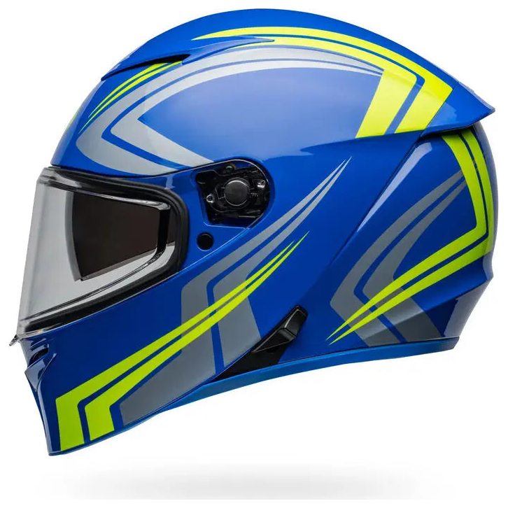 Bell Lithium Jetstream ECE 22.06 Blue / Retina full-face motorcycle helmet, right side profile view