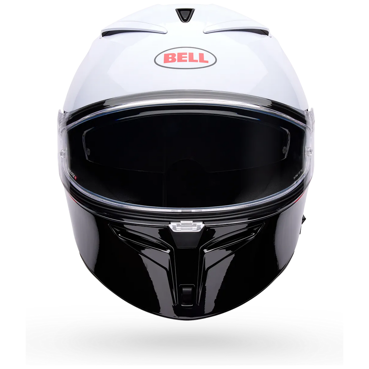 Bell Lithium Motion ECE 22.06 White / Red full-face motorcycle helmet, front view