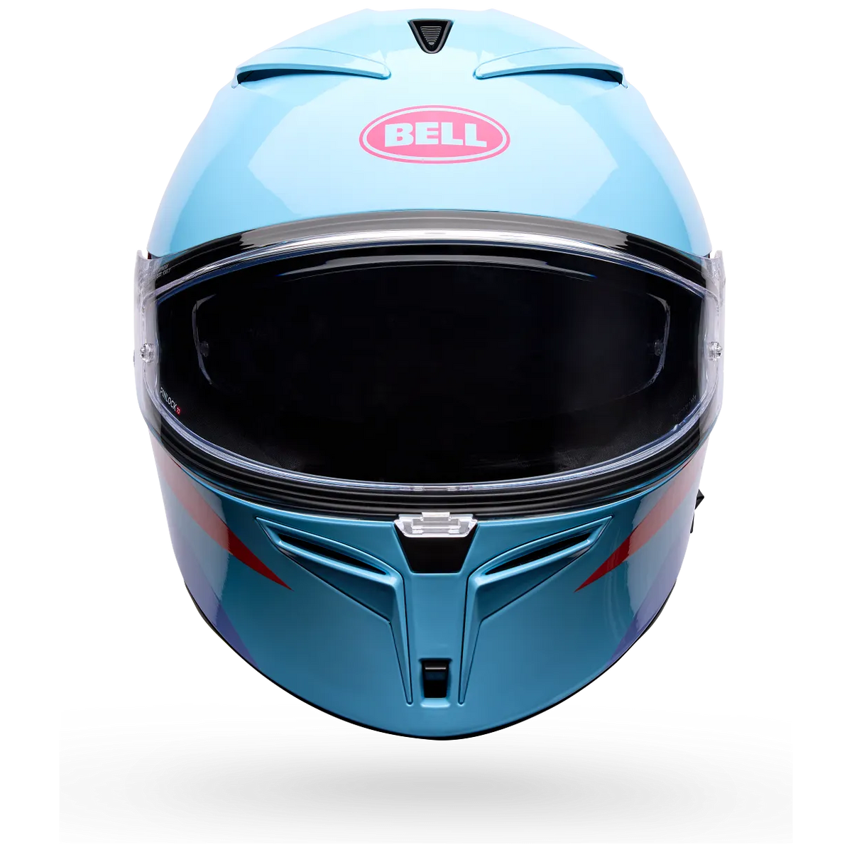 Bell Lithium Passion ECE 22.06 Blue / Pink full-face motorcycle helmet, front view