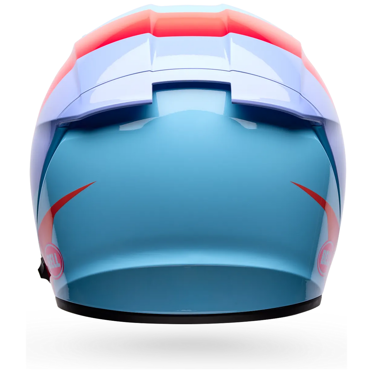 Bell Lithium Passion ECE 22.06 Blue / Pink full-face motorcycle helmet, rear view