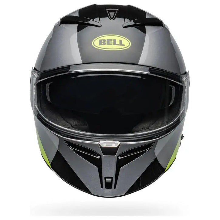 Bell Lithium Shear ECE 22.06 Gloss Silver / White full-face motorcycle helmet, front view