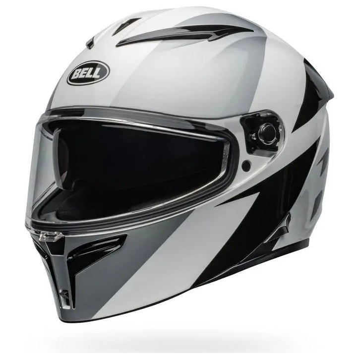 Bell Lithium Shear ECE 22.06 Grey / Retina full-face motorcycle helmet, front-left three-quarter view