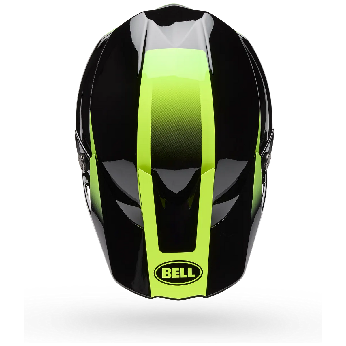 Bell Moto-10 MIPS Fade ECE 22.06 Black / Yellow motocross helmet, top view