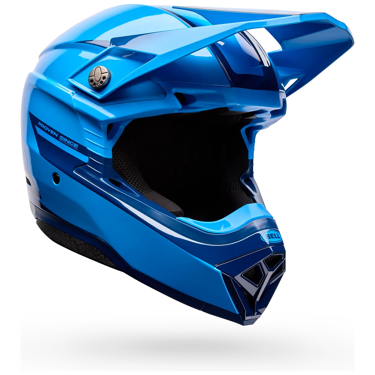 Bell Moto-10 MIPS Fade ECE 22.06 Blue motocross helmet, front three-quarter view