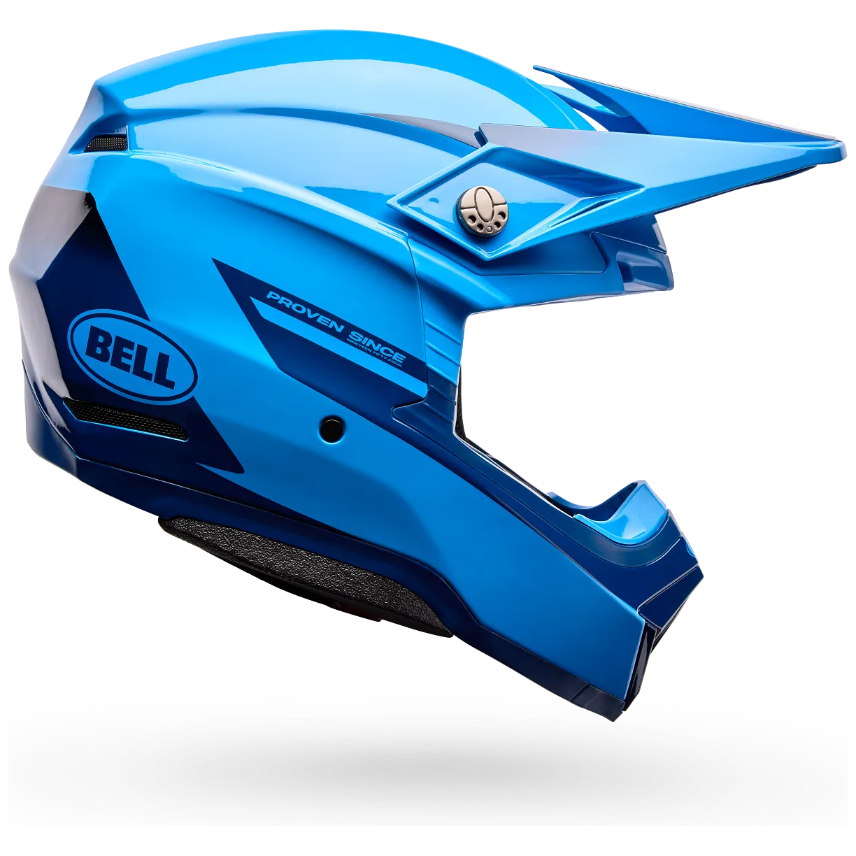 Bell Moto-10 MIPS Fade ECE 22.06 Blue motocross helmet, side profile view