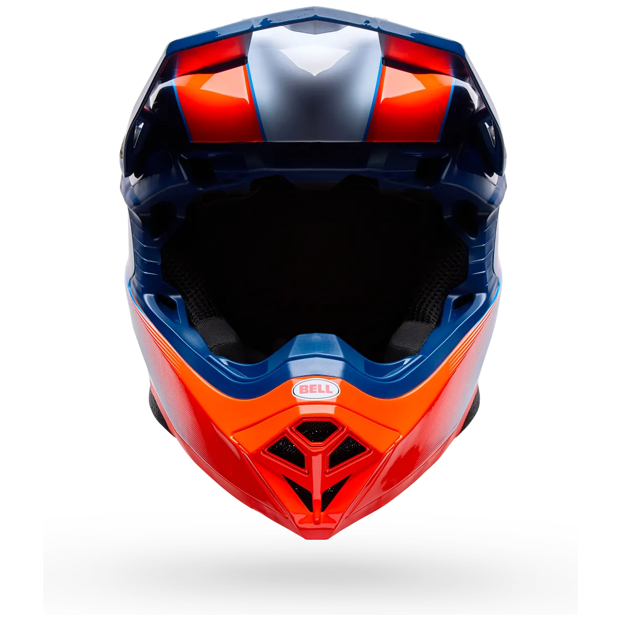 Bell Moto-10 MIPS Falcon ECE 22.06 Orange / Blue motocross helmet, front view