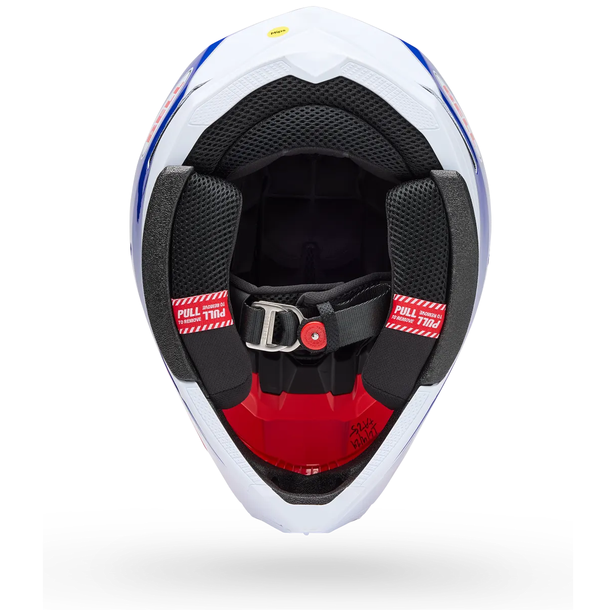 Bell Moto-10 MIPS Falcon ECE 22.06 Red / White motocross helmet, interior lining view