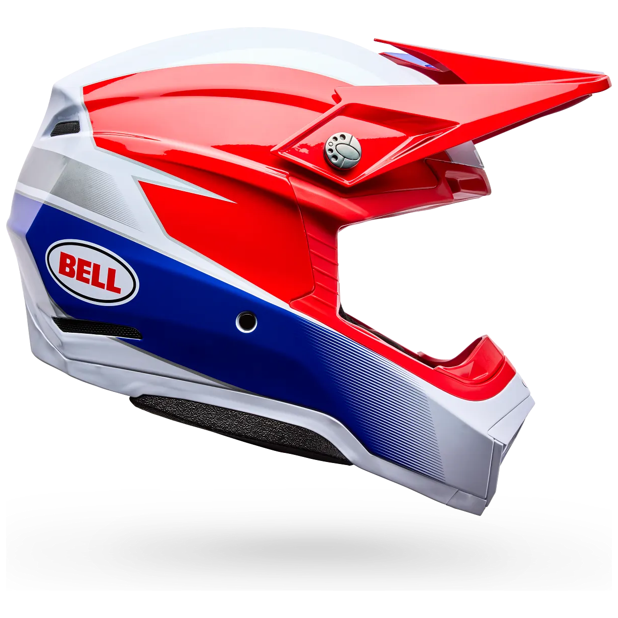 Bell Moto-10 MIPS Falcon ECE 22.06 Red / White motocross helmet, side profile view