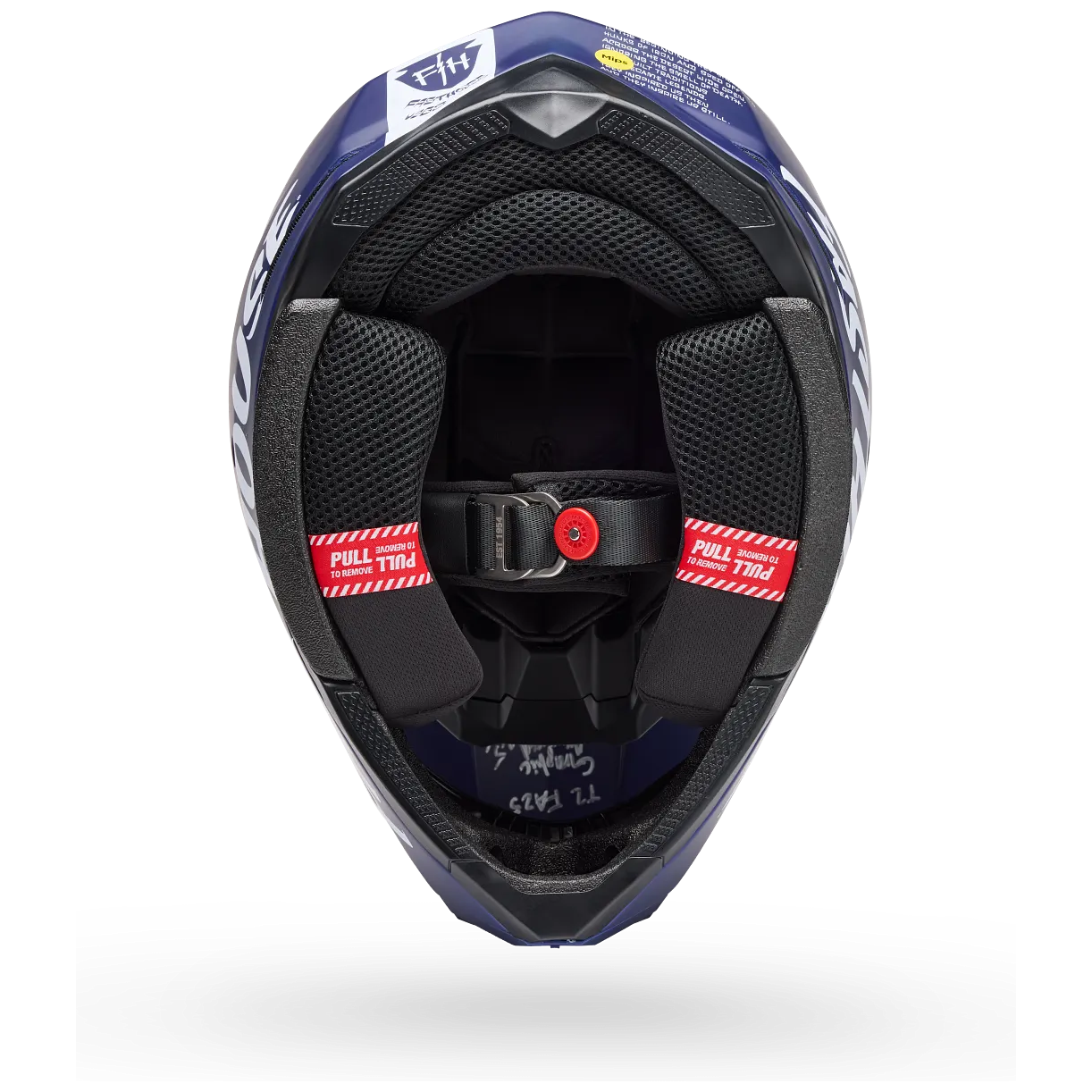 Bell Moto-10 MIPS Fasthouse ECE 22.06 Navy motocross helmet, interior lining view