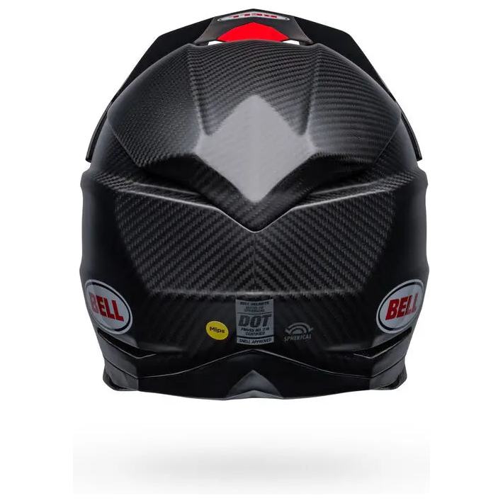 Bell Moto-10 Spherical ECE 22.06 Satin Gloss Black / Red motocross helmet, rear view