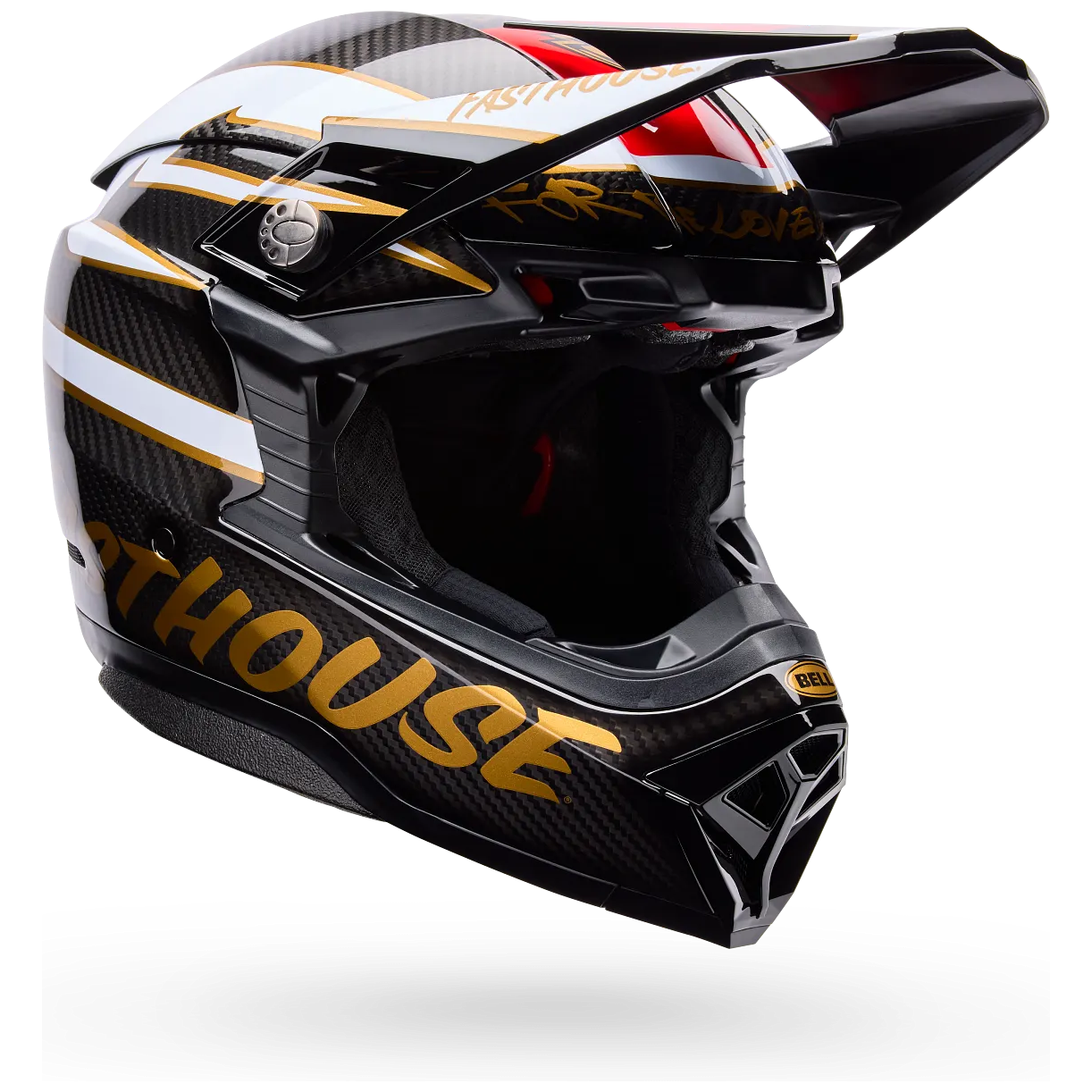 Bell Moto-10 Spherical FH DITD 25 LE ECE 22.06 Black / Gold motocross helmet, front three-quarter view