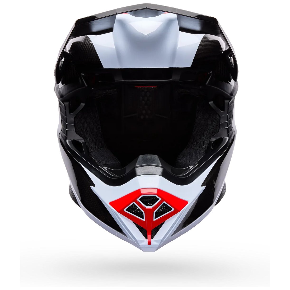 Bell Moto-10 Spherical Fluid ECE 22.06 Black / Red motocross helmet, front view