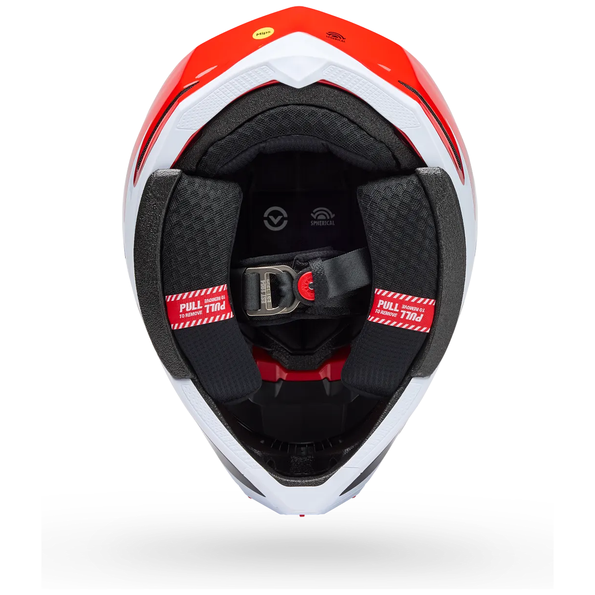 Bell Moto-10 Spherical Fluid ECE 22.06 Black / Red motocross helmet, interior lining view