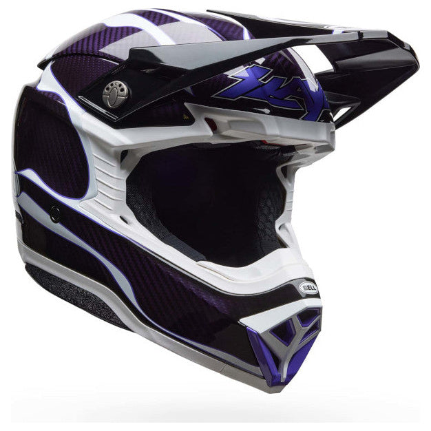 Bell Moto-10 Spherical Slayco25 ECE 22.06 Gloss Black / White motocross helmet, right-side profile
