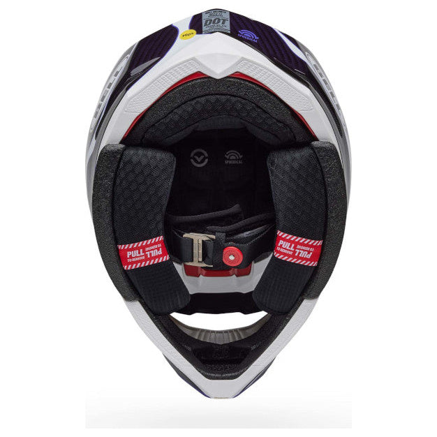 Bell Moto-10 Spherical Slayco25 ECE 22.06 Gloss Black / White motocross helmet, front view