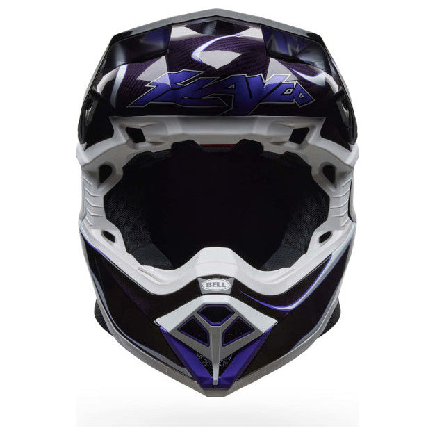 Bell Moto-10 Spherical Slayco25 ECE 22.06 Gloss Black / White motocross helmet, rear view