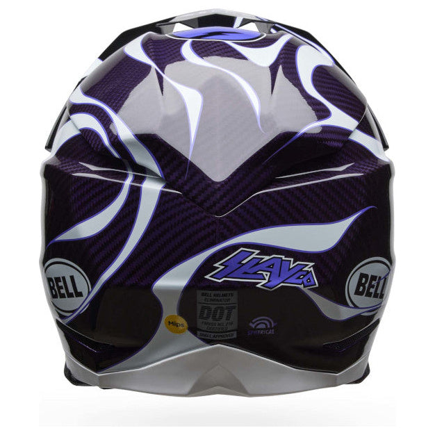 Bell Moto-10 Spherical Slayco25 ECE 22.06 Gloss Black / White motocross helmet, top view