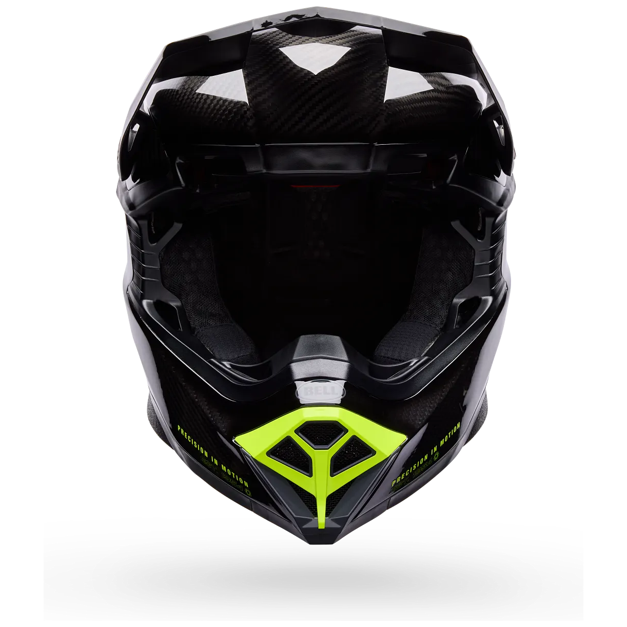 Bell Moto-10 Spherical Strike ECE 22.06 Yellow / Grey motocross helmet, front view