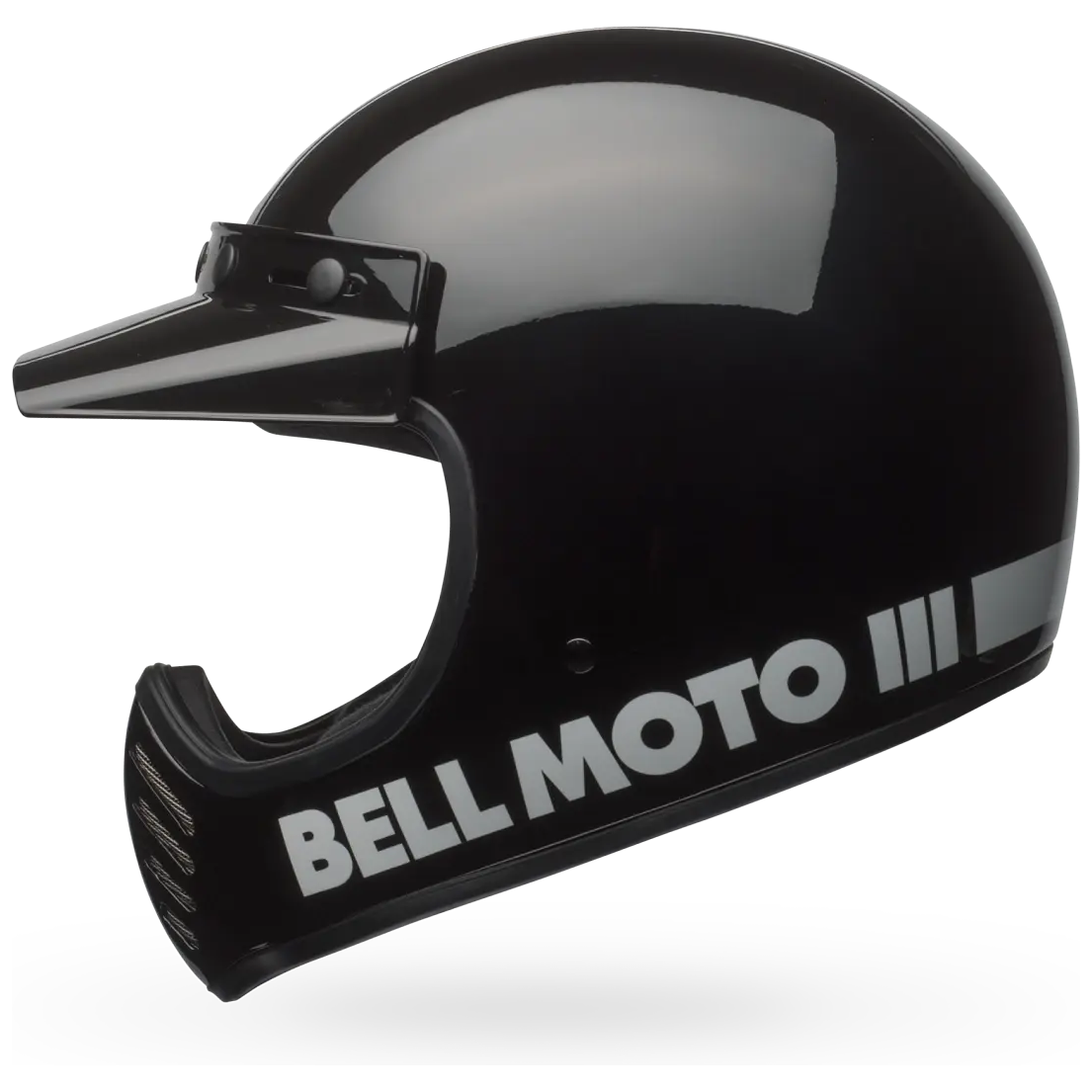 Bell Moto-3 Classic ECE 22.06 Black full-face motorcycle helmet, opposite side profile view