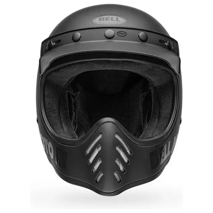 Bell Moto-3 Classic ECE 22.06 Matt Black full-face motorcycle helmet, opposite front three-quarter view
