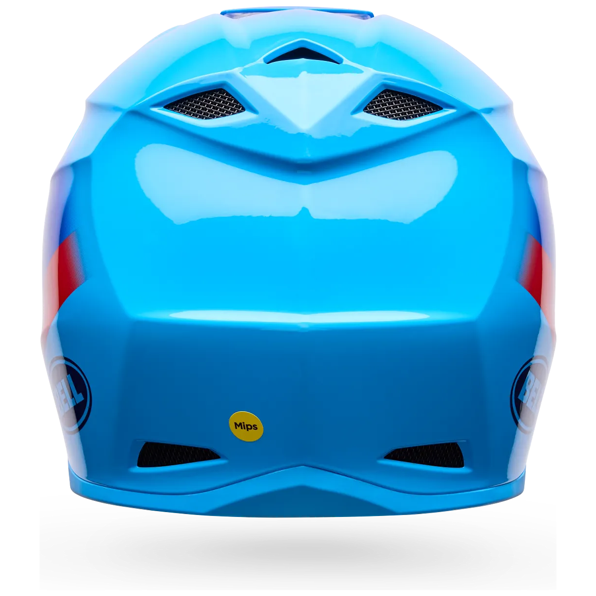 Bell MX-10 MIPS Aviator ECE 22.06 Blue / Red motocross helmet, rear view