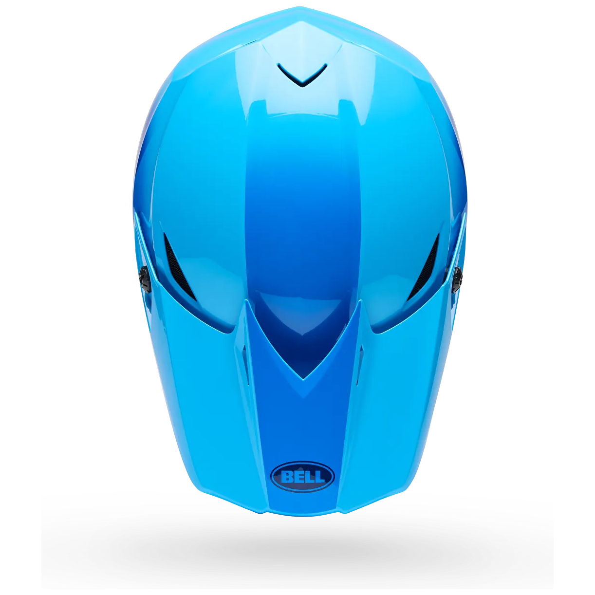Bell MX-10 MIPS Aviator ECE 22.06 Blue / Red motocross helmet, top view
