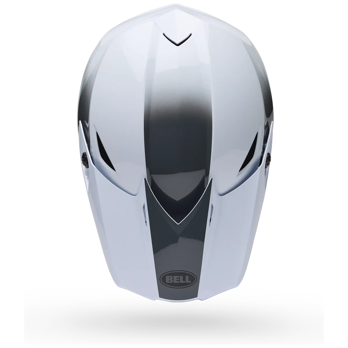 Bell MX-10 MIPS Aviator ECE 22.06 White / Green motocross helmet, top view