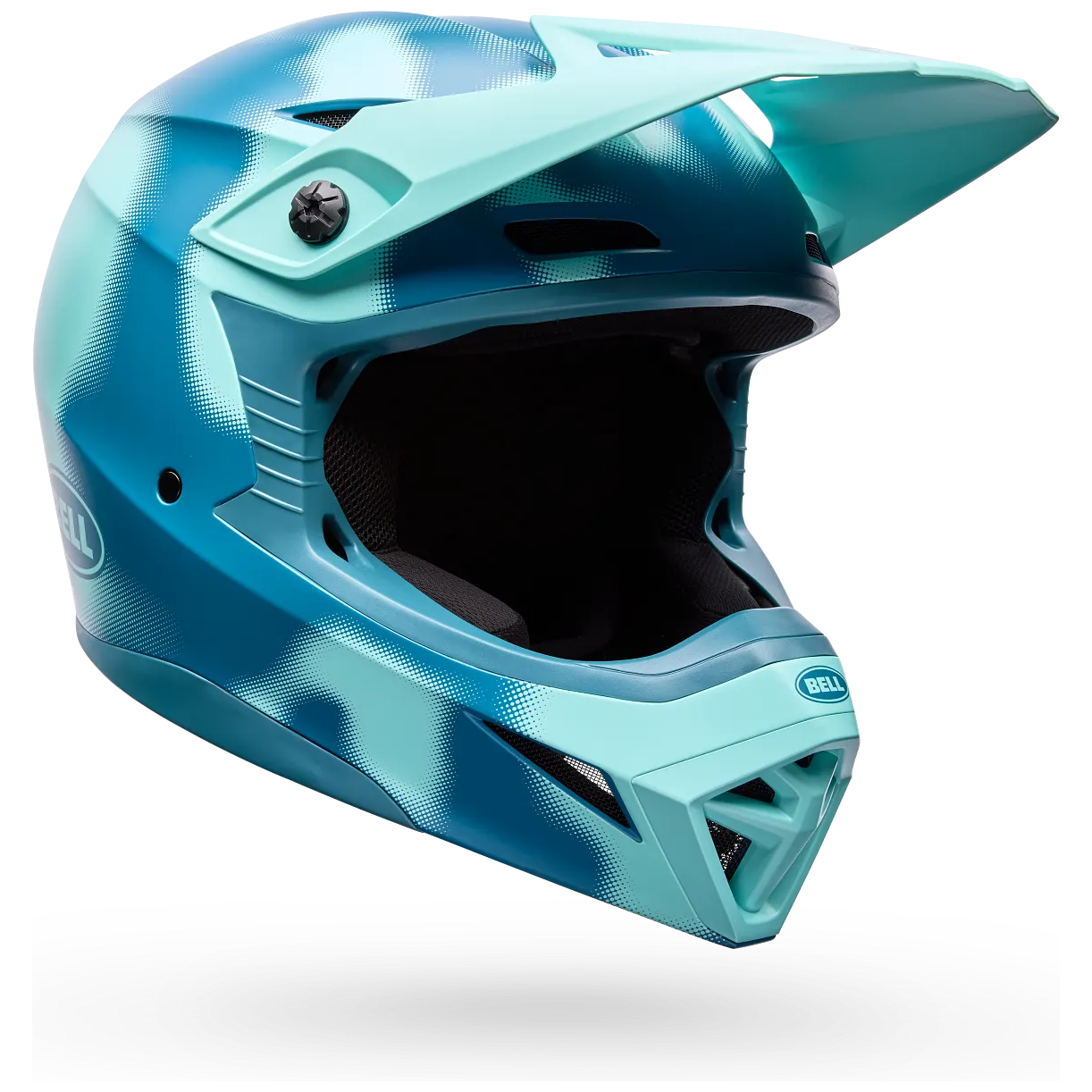 Bell MX-10 MIPS Camo ECE 22.06 Blue Camo motocross helmet, front three-quarter view