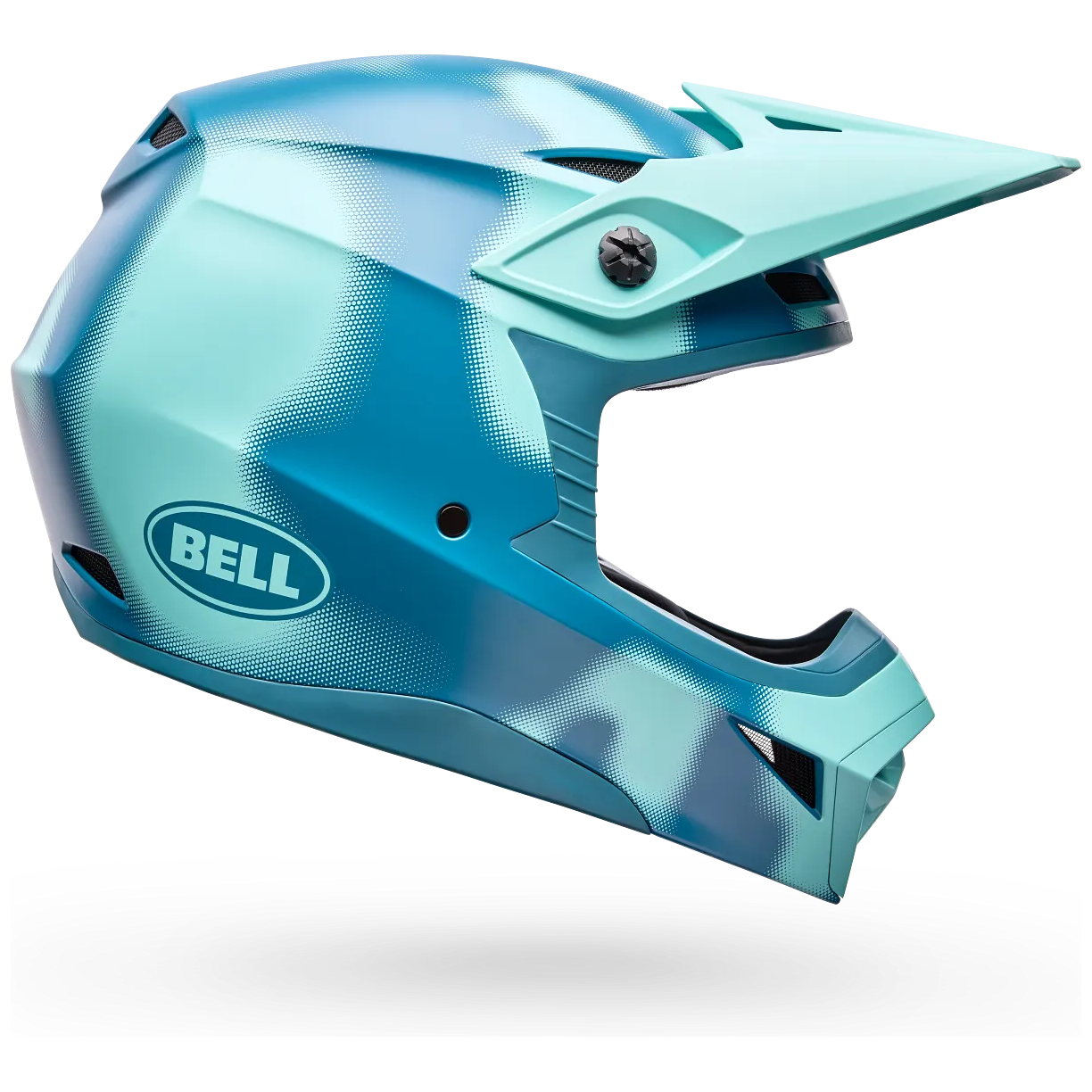 Bell MX-10 MIPS Camo ECE 22.06 Blue Camo motocross helmet, side profile view