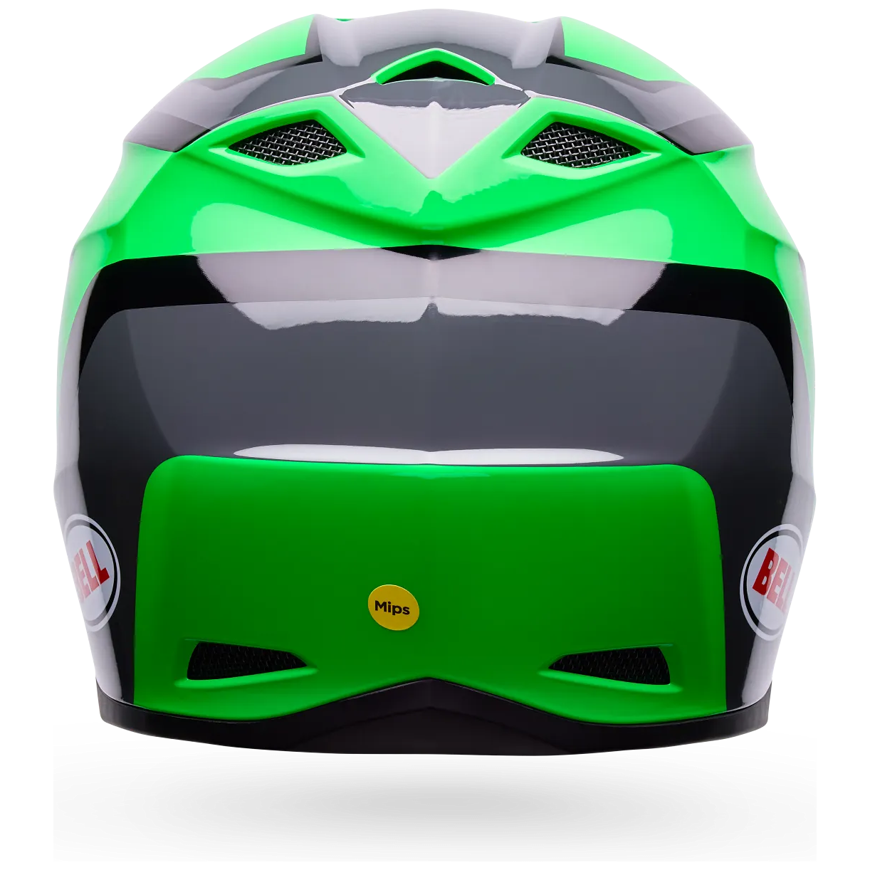 Bell MX-10 MIPS Dyno ECE 22.06 Green / Grey motocross helmet, rear view