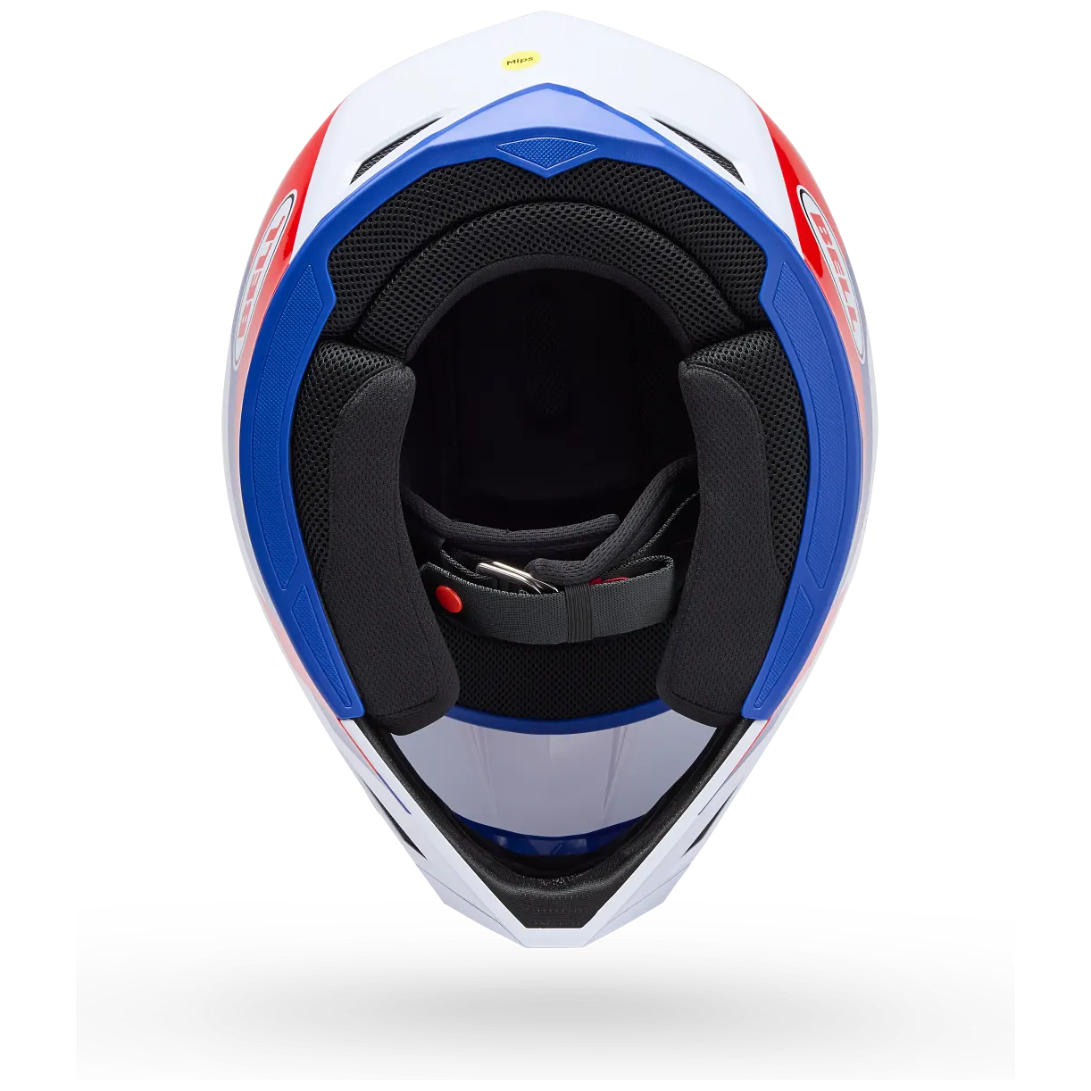 Bell MX-10 MIPS Dyno ECE 22.06 Red / White motocross helmet, interior lining view