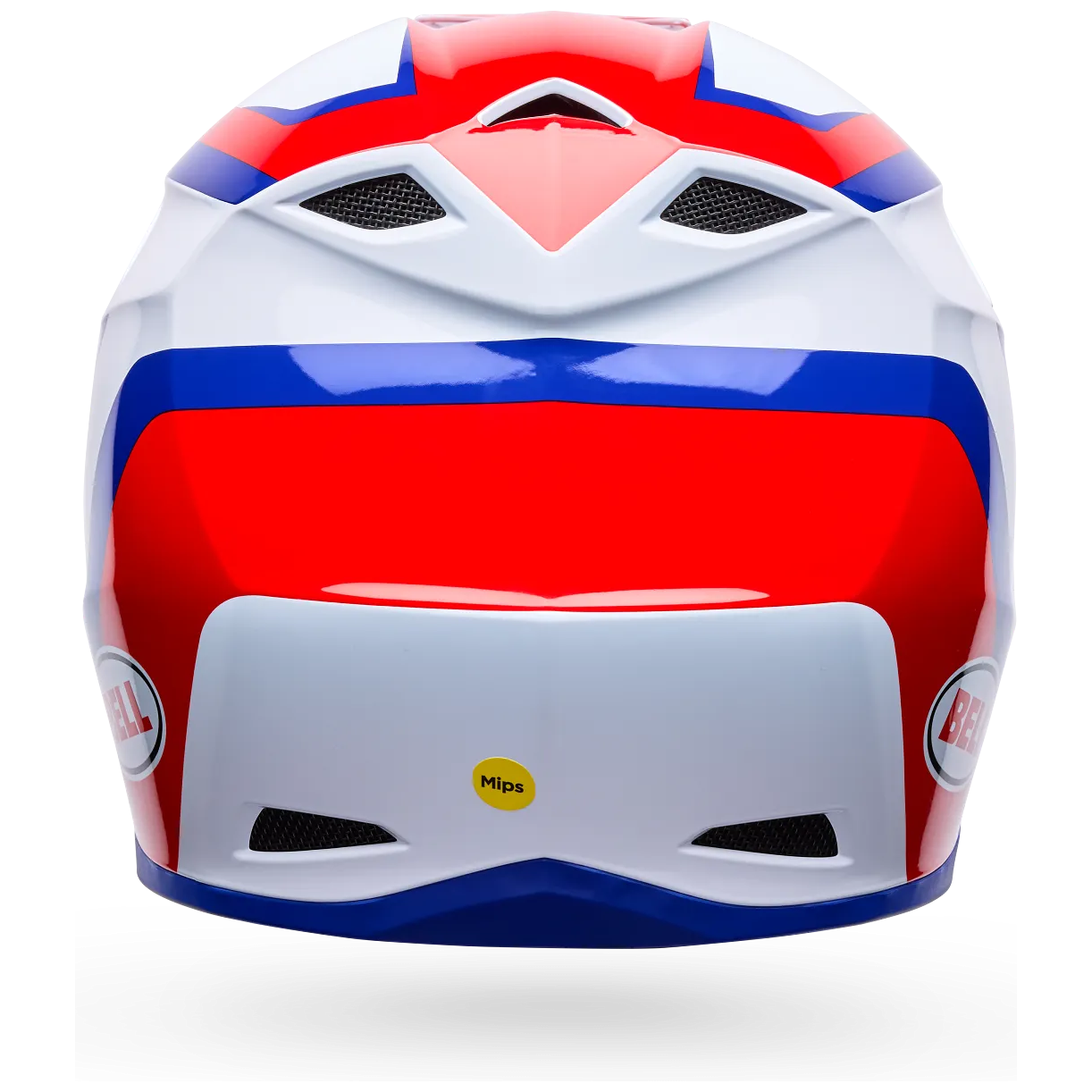 Bell MX-10 MIPS Dyno ECE 22.06 Red / White motocross helmet, rear view