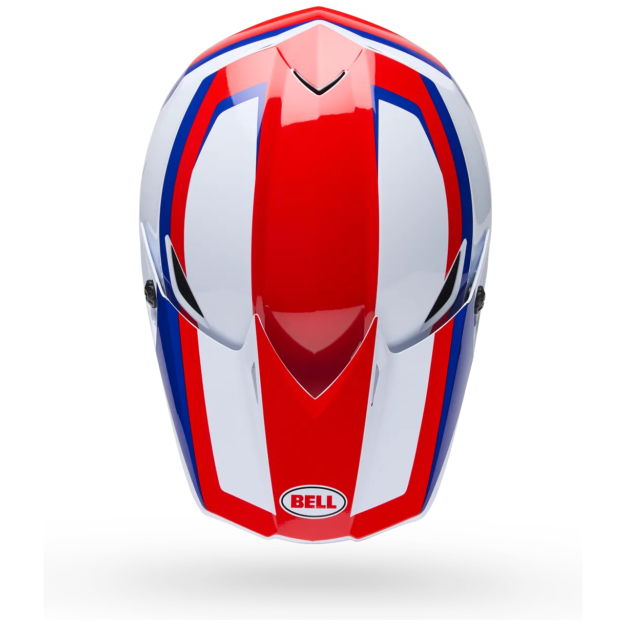 Bell MX-10 MIPS Dyno ECE 22.06 Red / White motocross helmet, top view