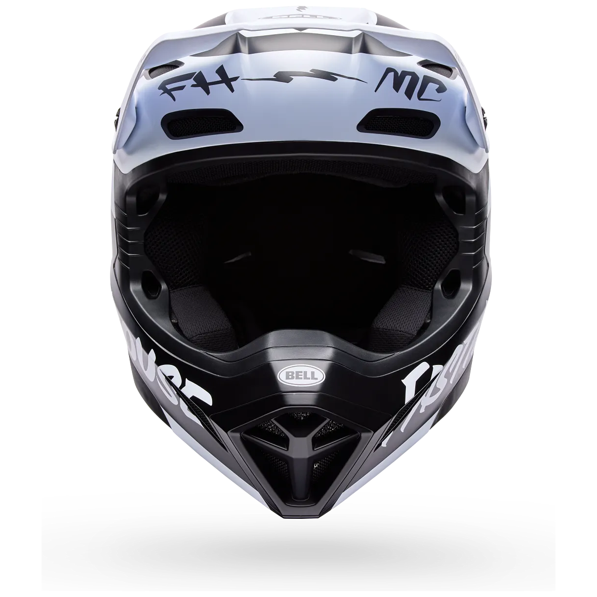 Bell MX-10 MIPS Fasthouse ECE 22.06 Black / White motocross helmet, front view