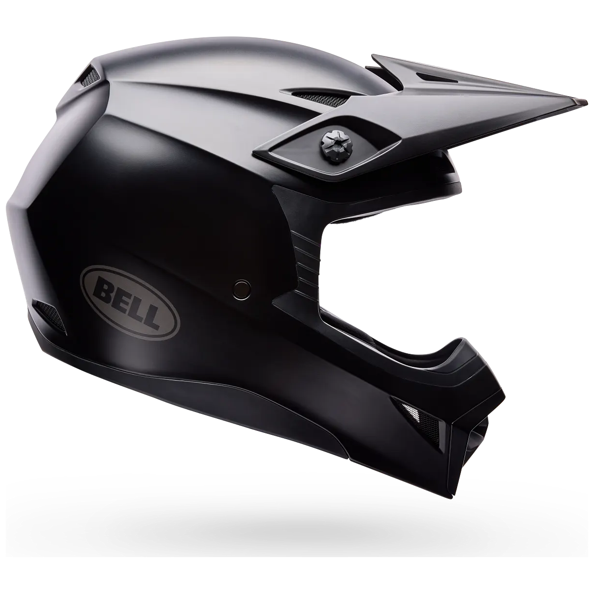 Bell MX-10 MIPS Solid ECE 22.06 Matt Black motocross helmet, side profile view
