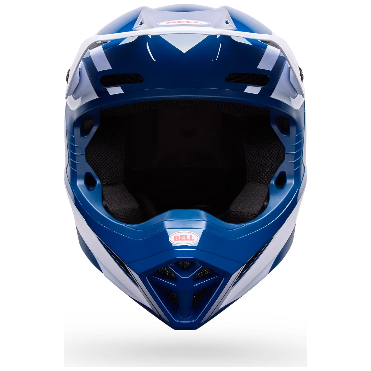 Bell MX-10 MIPS Talon ECE 22.06 Blue / White motocross helmet, front view